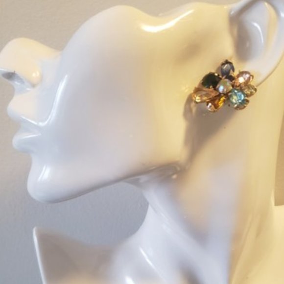 J.Crew Rainbow Crystal Cluster Earrings - Picture 3 of 8